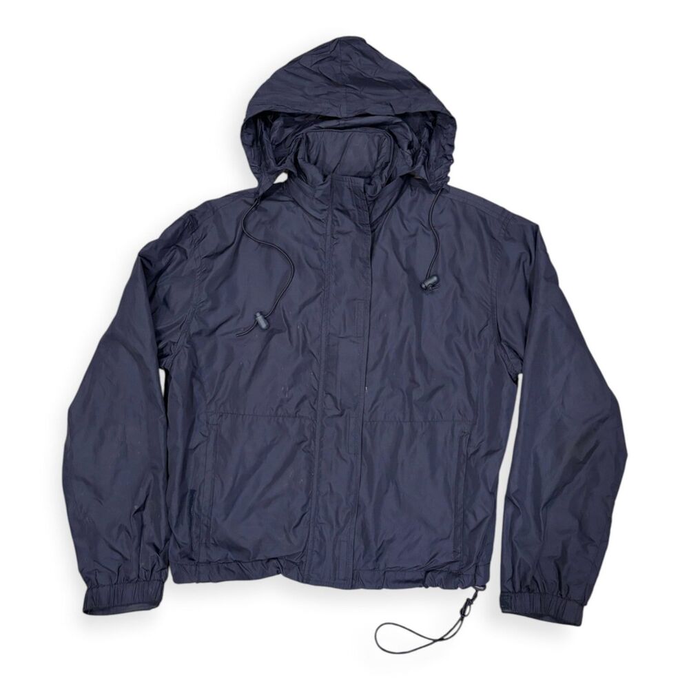 Lauren Ralph Lauren Petite Hooded Nylon Jacket Navy Size PP Lightweight Rain - Picture 5 of 6